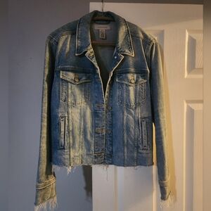 Like New OUTERKNOWN Frayed Jean Jacket Size L